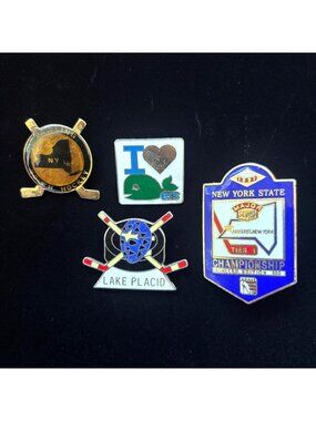 Vintage Pins NY Hockey Lot Lake Placid Whalers Rare Ltd Ed 1991 Championship